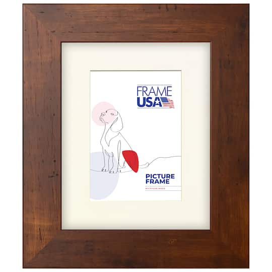 Frame USA Honey Wide Brown Single Image Picture Frame with Mat